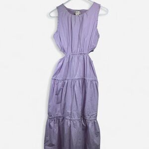 Lavender Cottagecore Tiered Midi Dress | Smocked Back Cotton Sundress